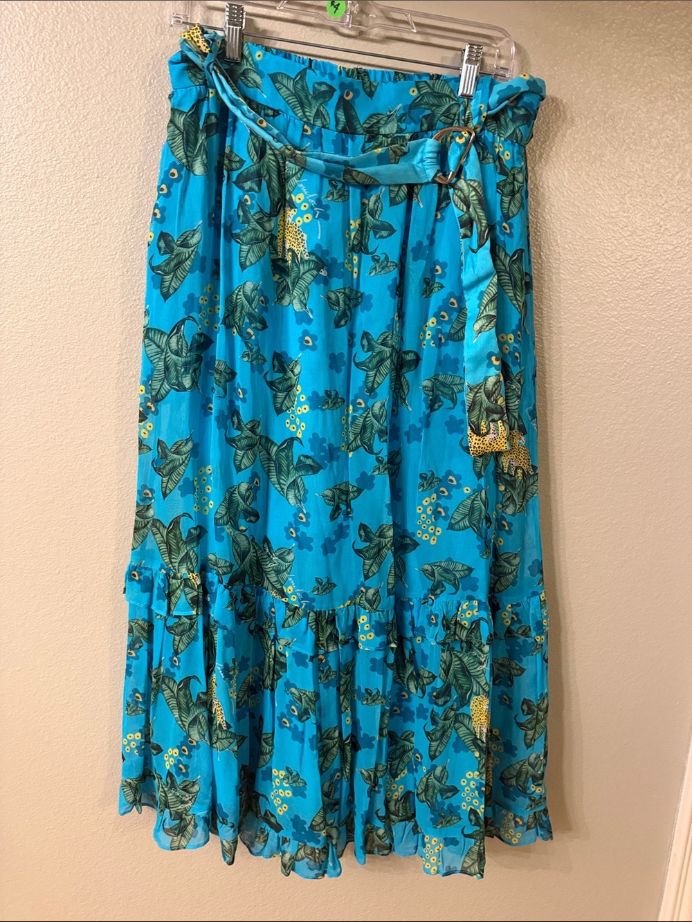 Emily Lovelock Floral Maxi Skirt with Tie Belt